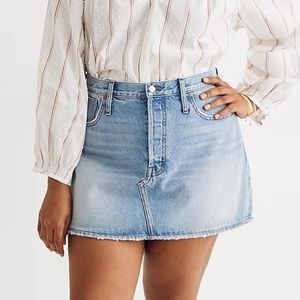Madewell rigid denim relaxed mini skirt in northdale wash